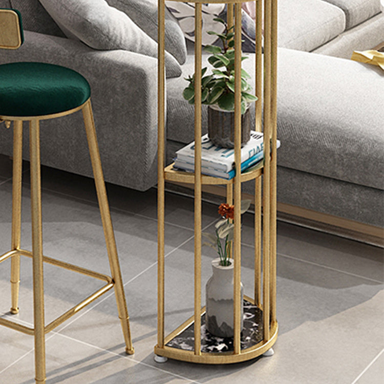 Glam Oval Bar Table Set 1/3 Pieces Stone Counter Table with Upholstered Stools Clearhalo 'Bar Furniture' 'furn' 'furn_home_bar_bar_sets' 'Furniture' 'Home Bars & Bar Sets' 'home_bar_bar_sets' 'Kitchen & Dining Furniture' 6158109