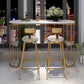 Glam Oval Bar Table Set 1/3 Pieces Stone Counter Table with Upholstered Stools Clearhalo 'Bar Furniture' 'furn' 'furn_home_bar_bar_sets' 'Furniture' 'Home Bars & Bar Sets' 'home_bar_bar_sets' 'Kitchen & Dining Furniture' 6158114