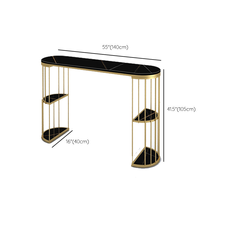 Glam Oval Bar Table Set 1/3 Pieces Stone Counter Table with Upholstered Stools Clearhalo 'Bar Furniture' 'furn' 'furn_home_bar_bar_sets' 'Furniture' 'Home Bars & Bar Sets' 'home_bar_bar_sets' 'Kitchen & Dining Furniture' 6158121