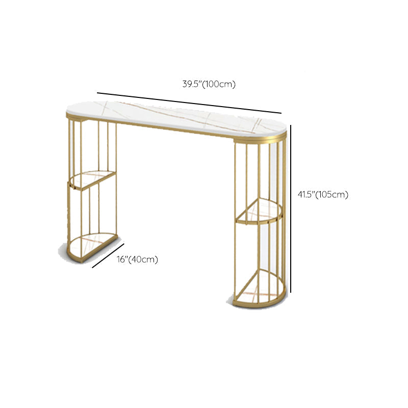 Glam Oval Bar Table Set 1/3 Pieces Stone Counter Table with Upholstered Stools Clearhalo 'Bar Furniture' 'furn' 'furn_home_bar_bar_sets' 'Furniture' 'Home Bars & Bar Sets' 'home_bar_bar_sets' 'Kitchen & Dining Furniture' 6158124