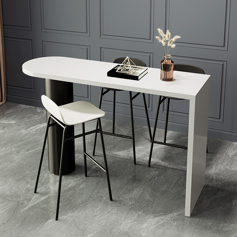Contemporary Free Form Pub Set 1/3/4 Pieces Solid Wood Bar Table with Metal Stools Clearhalo 'Bar Furniture' 'furn' 'furn_home_bar_bar_sets' 'Furniture' 'Home Bars & Bar Sets' 'home_bar_bar_sets' 'Kitchen & Dining Furniture' 6158131