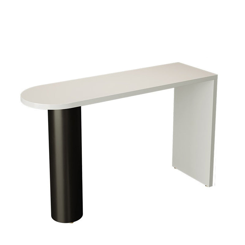 Contemporary Free Form Pub Set 1/3/4 Pieces Solid Wood Bar Table with Metal Stools White 79"L x 20"W Clearhalo 'Bar Furniture' 'furn' 'furn_home_bar_bar_sets' 'Furniture' 'Home Bars & Bar Sets' 'home_bar_bar_sets' 'Kitchen & Dining Furniture' 6158132