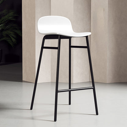 Contemporary Free Form Pub Set 1/3/4 Pieces Solid Wood Bar Table with Metal Stools White 30"H Stool (Single) Clearhalo 'Bar Furniture' 'furn' 'furn_home_bar_bar_sets' 'Furniture' 'Home Bars & Bar Sets' 'home_bar_bar_sets' 'Kitchen & Dining Furniture' 6158135