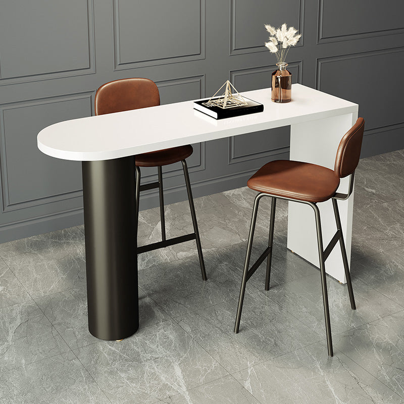 Contemporary Free Form Pub Set 1/3/4 Pieces Solid Wood Bar Table with Metal Stools 3 Pieces: Table, 2 Brown Stools Clearhalo 'Bar Furniture' 'furn' 'furn_home_bar_bar_sets' 'Furniture' 'Home Bars & Bar Sets' 'home_bar_bar_sets' 'Kitchen & Dining Furniture' 6158136