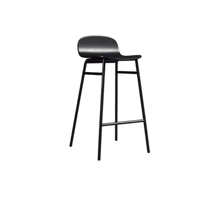 Contemporary Free Form Pub Set 1/3/4 Pieces Solid Wood Bar Table with Metal Stools Bright-Black 30"H Stool (Single) Clearhalo 'Bar Furniture' 'furn' 'furn_home_bar_bar_sets' 'Furniture' 'Home Bars & Bar Sets' 'home_bar_bar_sets' 'Kitchen & Dining Furniture' 6158143