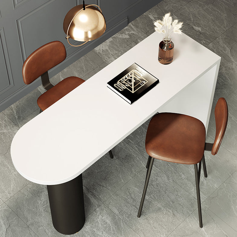 Contemporary Free Form Pub Set 1/3/4 Pieces Solid Wood Bar Table with Metal Stools Clearhalo 'Bar Furniture' 'furn' 'furn_home_bar_bar_sets' 'Furniture' 'Home Bars & Bar Sets' 'home_bar_bar_sets' 'Kitchen & Dining Furniture' 6158149