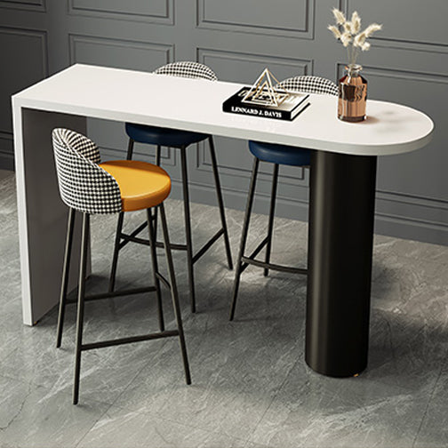 Contemporary Free Form Pub Set 1/3/4 Pieces Solid Wood Bar Table with Metal Stools Clearhalo 'Bar Furniture' 'furn' 'furn_home_bar_bar_sets' 'Furniture' 'Home Bars & Bar Sets' 'home_bar_bar_sets' 'Kitchen & Dining Furniture' 6158151