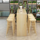 Modern 1/2/5/9 Pieces Bar Table Set Wooden Bar Table with High Wood Stools