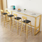 Set tavolo da bar stile glam Set da pranzo da pub fisso in pietra rettangolare da 1/5 pezzi
