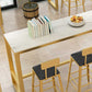 Set tavolo da bar stile glam Set da pranzo da pub fisso in pietra rettangolare da 1/5 pezzi