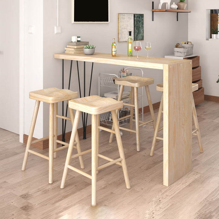 Modern Bar Table Set 1/2/5 Pieces Wooden Bar Table with High Wood Stools 5 Pieces: Table, 4 Stools Clearhalo 'Bar Furniture' 'furn' 'furn_home_bar_bar_sets' 'Furniture' 'Home Bars & Bar Sets' 'home_bar_bar_sets' 'Kitchen & Dining Furniture' 6158248