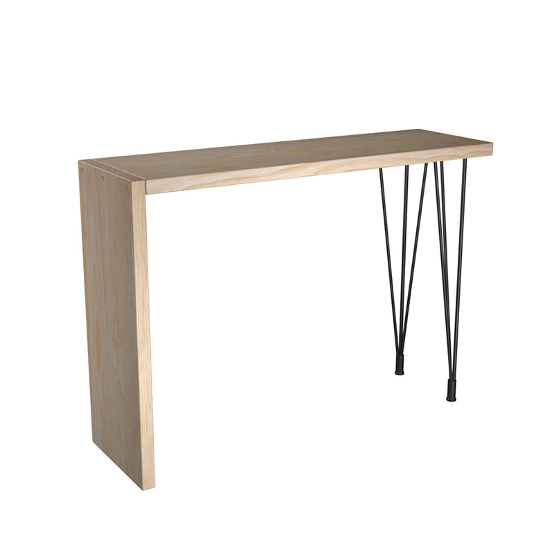 Modern Bar Table Set 1/2/5 Pieces Wooden Bar Table with High Wood Stools Wood 87"L x 16"W Clearhalo 'Bar Furniture' 'furn' 'furn_home_bar_bar_sets' 'Furniture' 'Home Bars & Bar Sets' 'home_bar_bar_sets' 'Kitchen & Dining Furniture' 6158249
