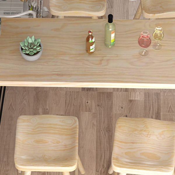 Modern Bar Table Set 1/2/5 Pieces Wooden Bar Table with High Wood Stools Clearhalo 'Bar Furniture' 'furn' 'furn_home_bar_bar_sets' 'Furniture' 'Home Bars & Bar Sets' 'home_bar_bar_sets' 'Kitchen & Dining Furniture' 6158257
