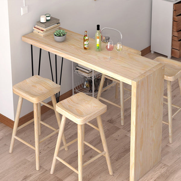 Modern Bar Table Set 1/2/5 Pieces Wooden Bar Table with High Wood Stools Clearhalo 'Bar Furniture' 'furn' 'furn_home_bar_bar_sets' 'Furniture' 'Home Bars & Bar Sets' 'home_bar_bar_sets' 'Kitchen & Dining Furniture' 6158260