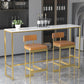 1/2/3/4 Pieces Modern Rectangular Pub Table Set Sintered Stone Top Bistro Table Set 3 Pieces: 1 Table, 2 Orange Chairs Clearhalo 'Bar Furniture' 'furn' 'furn_home_bar_bar_sets' 'Furniture' 'Home Bars & Bar Sets' 'home_bar_bar_sets' 'Kitchen & Dining Furniture' 6158273