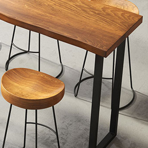 Industrial Style Bar Table Set 1/4/7 Pieces Rectangle Solid Wood Counter Table Set Clearhalo 'Bar Furniture' 'furn' 'furn_home_bar_bar_sets' 'Furniture' 'Home Bars & Bar Sets' 'home_bar_bar_sets' 'Kitchen & Dining Furniture' 6158384