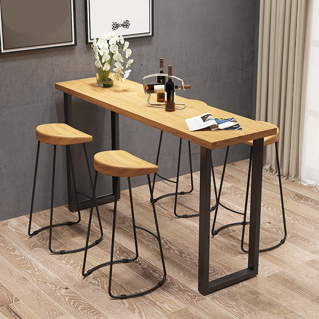 Industrial Style Bar Table Set 1/4/7 Pieces Rectangle Solid Wood Counter Table Set Clearhalo 'Bar Furniture' 'furn' 'furn_home_bar_bar_sets' 'Furniture' 'Home Bars & Bar Sets' 'home_bar_bar_sets' 'Kitchen & Dining Furniture' 6158387