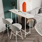 1/2/3 Pieces Irregular Shape Pub Table Set Modern Sintered Stone Top Bistro Table Set 3 Pieces: 1 White Table, 2 Stools Clearhalo 'Bar Furniture' 'furn' 'furn_home_bar_bar_sets' 'Furniture' 'Home Bars & Bar Sets' 'home_bar_bar_sets' 'Kitchen & Dining Furniture' 6158423