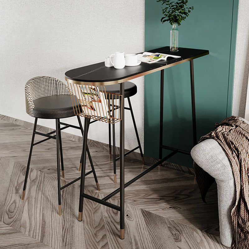 1/2/3 Pieces Irregular Shape Pub Table Set Modern Sintered Stone Top Bistro Table Set Clearhalo 'Bar Furniture' 'furn' 'furn_home_bar_bar_sets' 'Furniture' 'Home Bars & Bar Sets' 'home_bar_bar_sets' 'Kitchen & Dining Furniture' 6158425