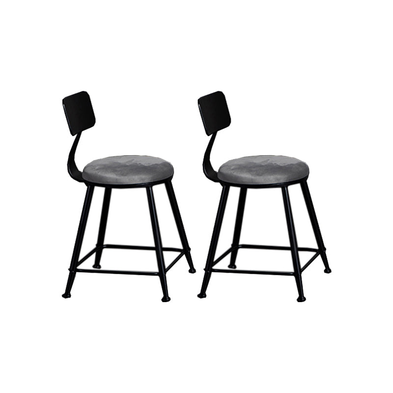 1/2/3 Pieces Industrial Iron Bar Table Set Round Bistro Set with Grey Stone Top Grey 18"H Stools (Set of 2) Clearhalo 'Bar Furniture' 'furn' 'furn_home_bar_bar_sets' 'Furniture' 'Home Bars & Bar Sets' 'home_bar_bar_sets' 'Kitchen & Dining Furniture' 6158460
