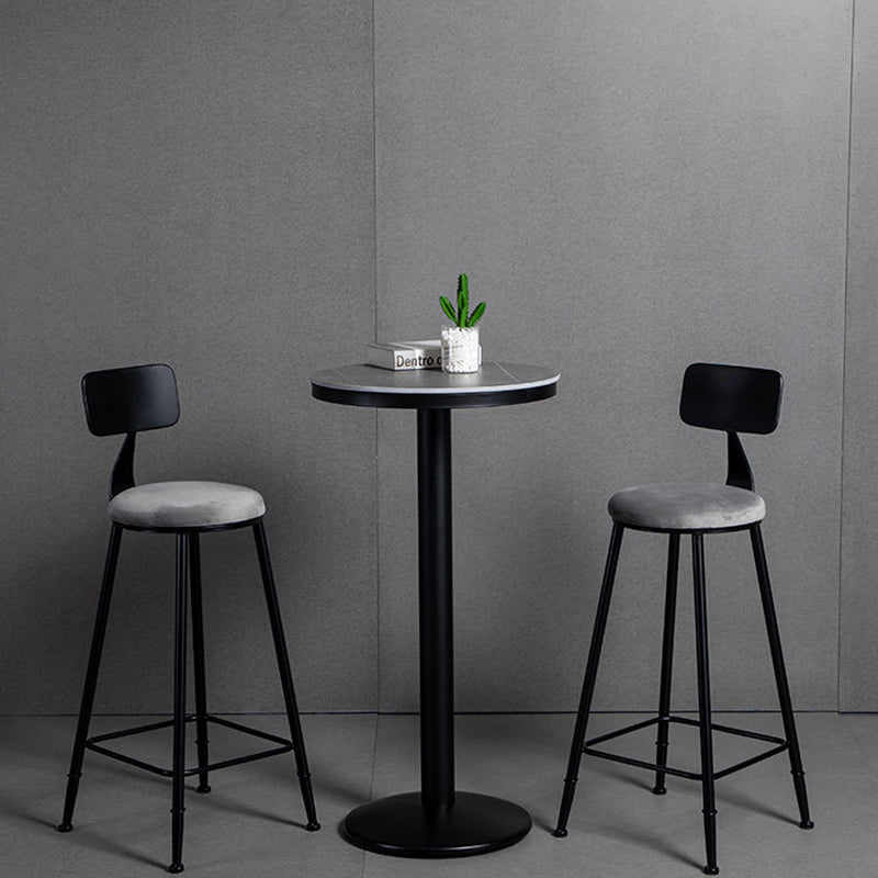 1/2/3 Pieces Industrial Iron Bar Table Set Round Bistro Set with Grey Stone Top Clearhalo 'Bar Furniture' 'furn' 'furn_home_bar_bar_sets' 'Furniture' 'Home Bars & Bar Sets' 'home_bar_bar_sets' 'Kitchen & Dining Furniture' 6158468