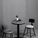 1/2/3 Pieces Industrial Iron Bar Table Set Round Bistro Set with Grey Stone Top