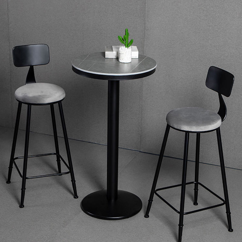 1/2/3 Pieces Industrial Iron Bar Table Set Round Bistro Set with Grey Stone Top Clearhalo 'Bar Furniture' 'furn' 'furn_home_bar_bar_sets' 'Furniture' 'Home Bars & Bar Sets' 'home_bar_bar_sets' 'Kitchen & Dining Furniture' 6158470