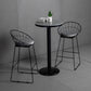 1/2/3 Pieces Industrial Iron Bar Table Set Round Bistro Set with Grey Stone Top 3 Pieces: 1 Table, 2 Light Gray Stools Clearhalo 'Bar Furniture' 'furn' 'furn_home_bar_bar_sets' 'Furniture' 'Home Bars & Bar Sets' 'home_bar_bar_sets' 'Kitchen & Dining Furniture' 6158471