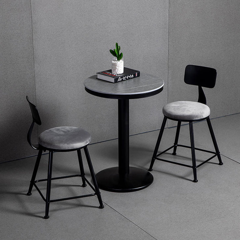 1/2/3 Pieces Industrial Iron Bar Table Set Round Bistro Set with Grey Stone Top Clearhalo 'Bar Furniture' 'furn' 'furn_home_bar_bar_sets' 'Furniture' 'Home Bars & Bar Sets' 'home_bar_bar_sets' 'Kitchen & Dining Furniture' 6158472