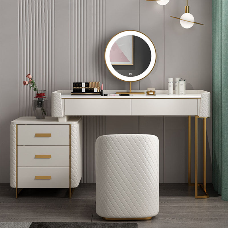 Glam houten ijdelheid make-uptafel set 5-laders kleedtafel