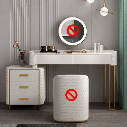 Glam houten ijdelheid make-uptafel set 5-laders kleedtafel