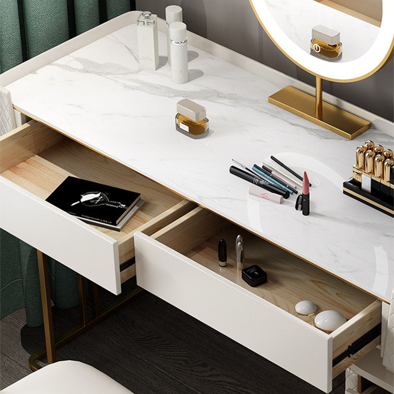 Glam houten ijdelheid make-uptafel set 5-laders kleedtafel