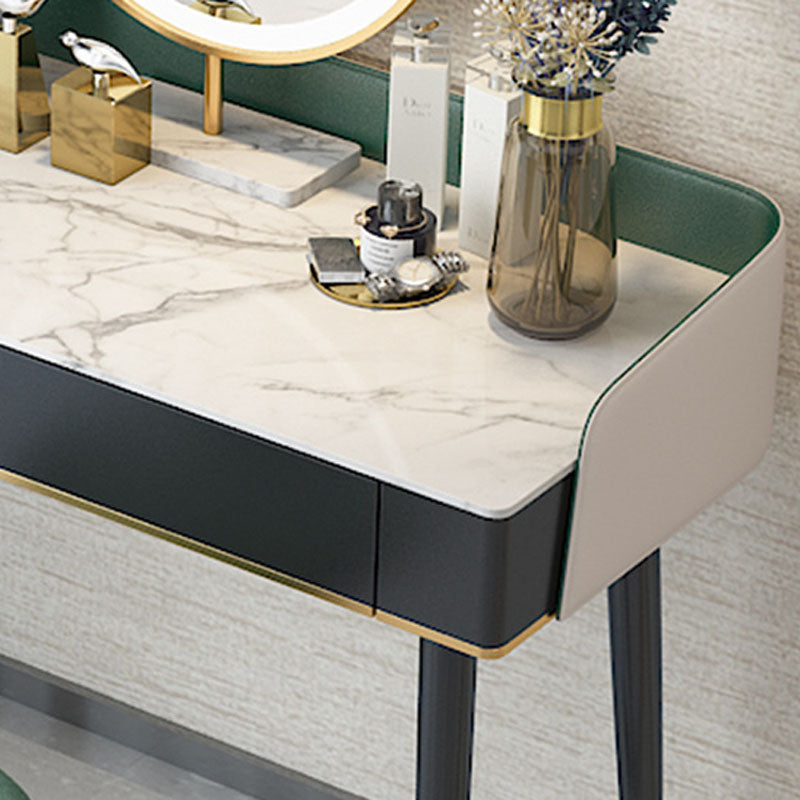 Contemporary Makeup Vanity Desk Double Drawers Vanity Dressing Table