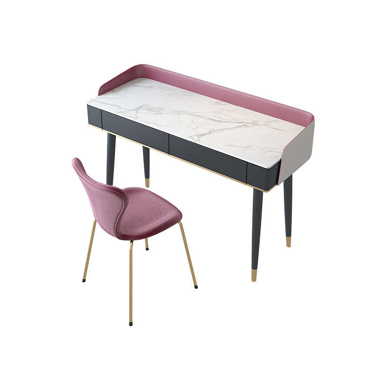 Contemporary Makeup Vanity Desk Double Drawers Vanity Dressing Table