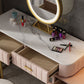 Glam Bedroom 5-Drawers Marble Metal Straight Feet Make-up Vanity