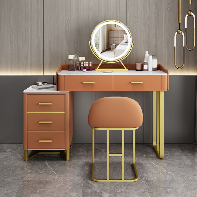 Tocador de maquillaje de dormitorio lujoso tope de tocador de maquillaje de piedra mesa de escritorio