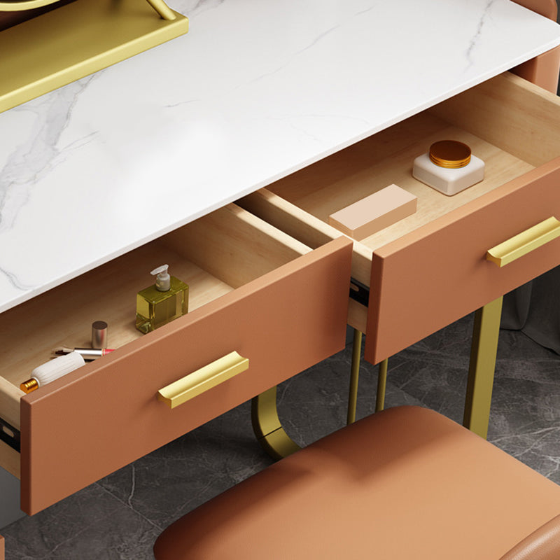 Tocador de maquillaje de dormitorio lujoso tope de tocador de maquillaje de piedra mesa de escritorio