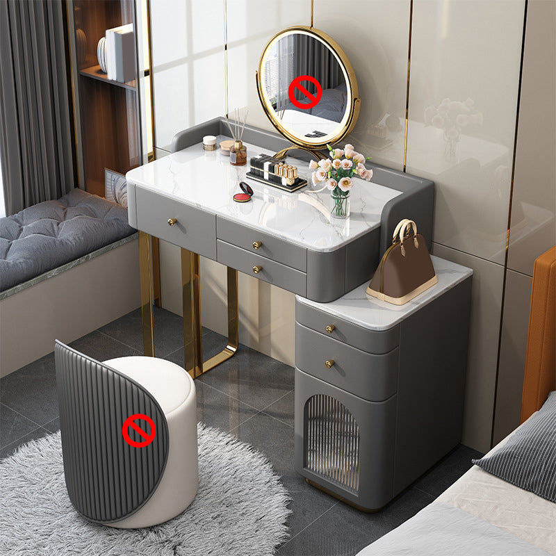 Lussuoso tavolo da toep in metallo tavolo da toeletta da letto in pietra scrivania vanità