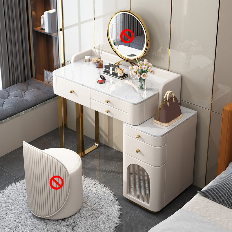 Lussuoso tavolo da toep in metallo tavolo da toeletta da letto in pietra scrivania vanità