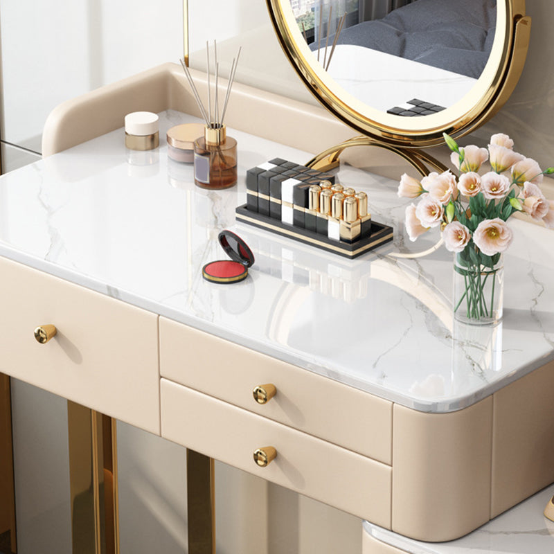 Lussuoso tavolo da toep in metallo tavolo da toeletta da letto in pietra scrivania vanità