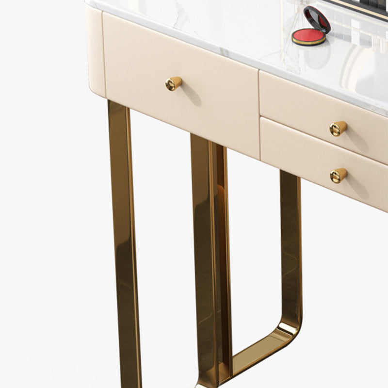 Lussuoso tavolo da toep in metallo tavolo da toeletta da letto in pietra scrivania vanità