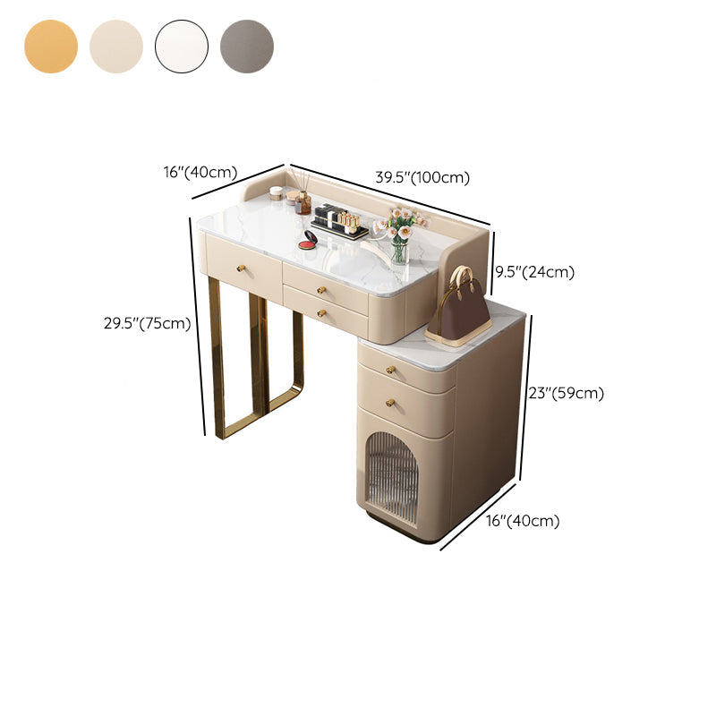 Lussuoso tavolo da toep in metallo tavolo da toeletta da letto in pietra scrivania vanità