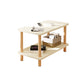 Modern Rectangular Corner Table Double Tier Wood Side End Table