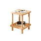 Modern Rectangular Corner Table Double Tier Wood Side End Table