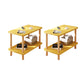 Modern Rectangular Corner Table Double Tier Wood Side End Table