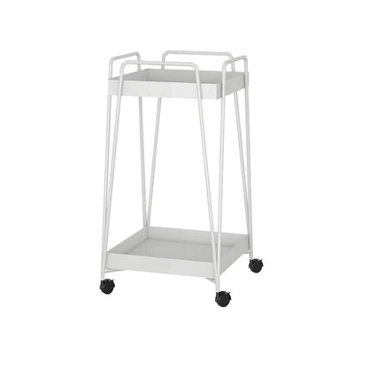 Mesa de esquina cuadrada de mediados de siglo Bandeja de metal de la bandeja de metal Topil final con almacenamiento