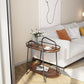 Modern 2-Tier Corner Table 4 Legs Oval Side End Table with Storage Clearhalo 'Coffee & Accent Tables' 'End & Side Tables' 'end_side_tables' 'furn' 'furn_end_side_tables' 'Furniture' 'Living Room Furniture' 6158931