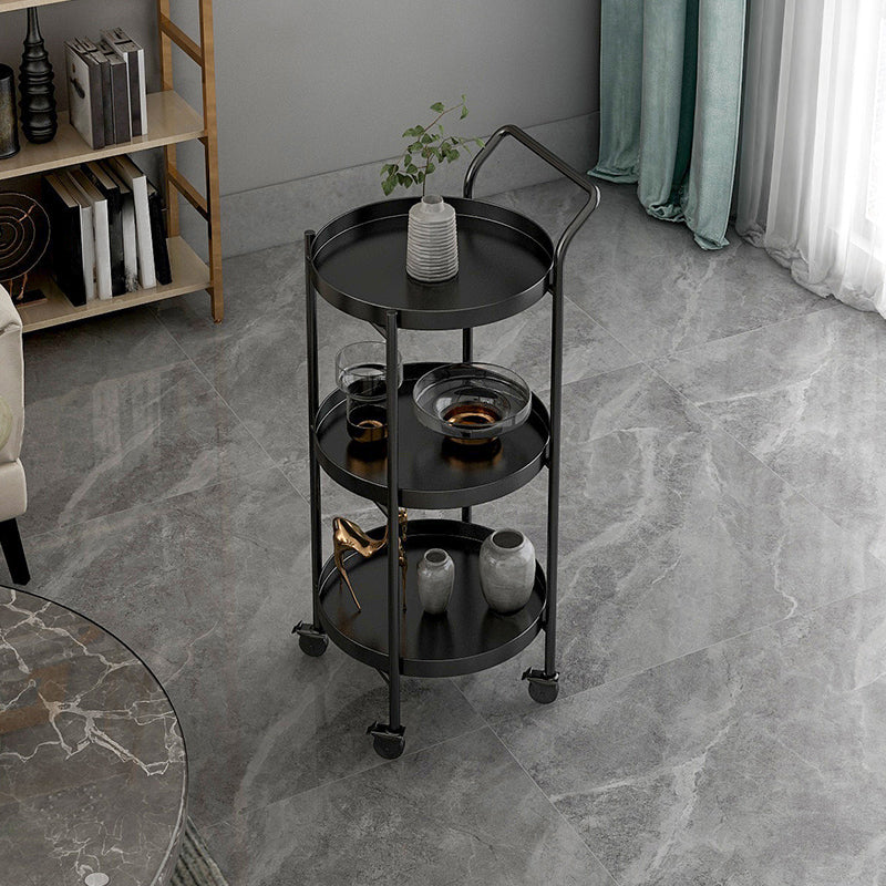 Mid-Century Tray Top Corner Table 4 Legs Metal Side End Table with Storage