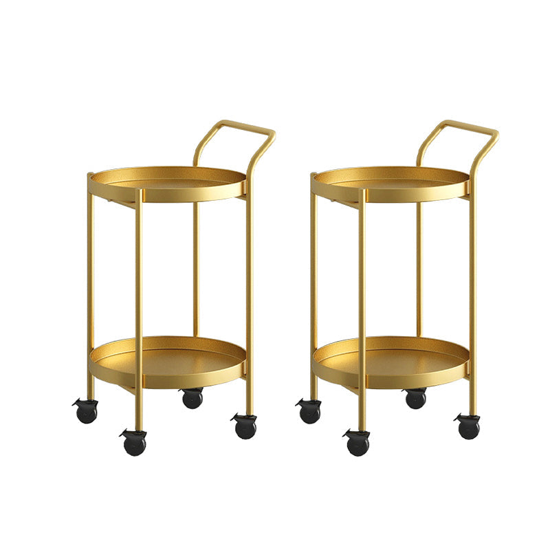 Mid-Century Tray Top Corner Table 4 Legs Metal Side End Table with Storage