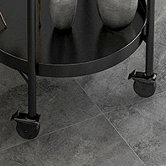 Mid-Century Tray Top Corner Table 4 Legs Metal Side End Table with Storage